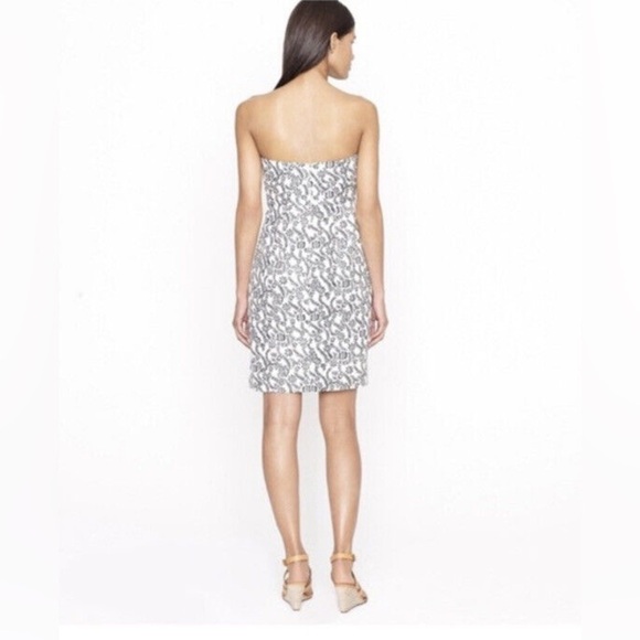 JCREW Black And White Floral Rambling Rose Ella Dress Size 10 - Picture 2 of 9